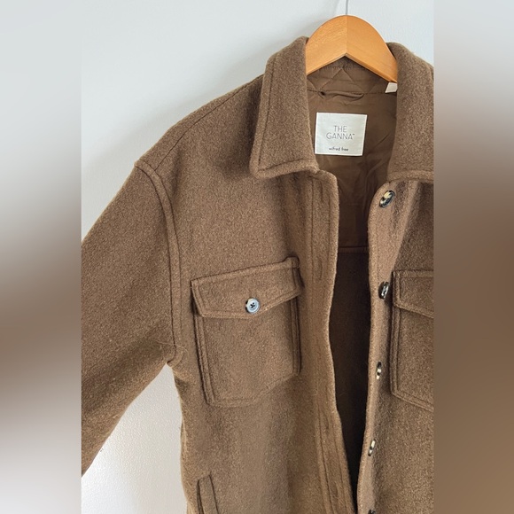 Aritzia Wilfred Brown Wool Ganna Shirt Jacket - Picture 3 of 4